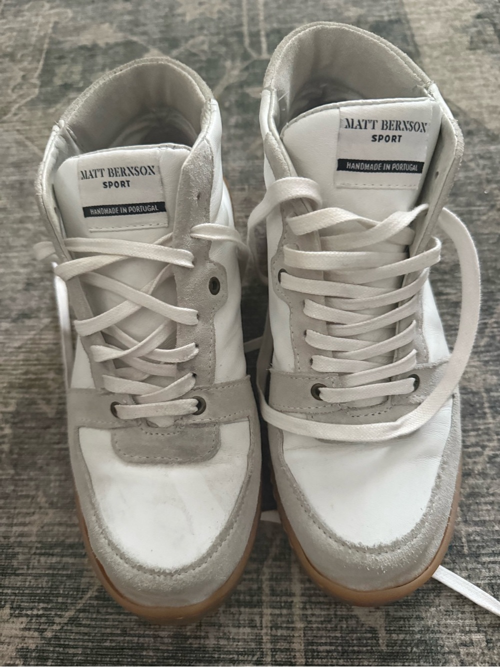Matt Bernson Sport women’s White and Light Gray Leather Sneakers